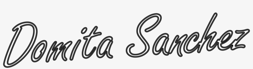 Domita Neon Letters Thick Bw - Calligraphy, transparent png download