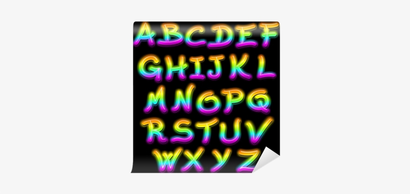 Letters Signs Alphabet Psychedelic Neon Light-lettere - Alphabet, transparent png download