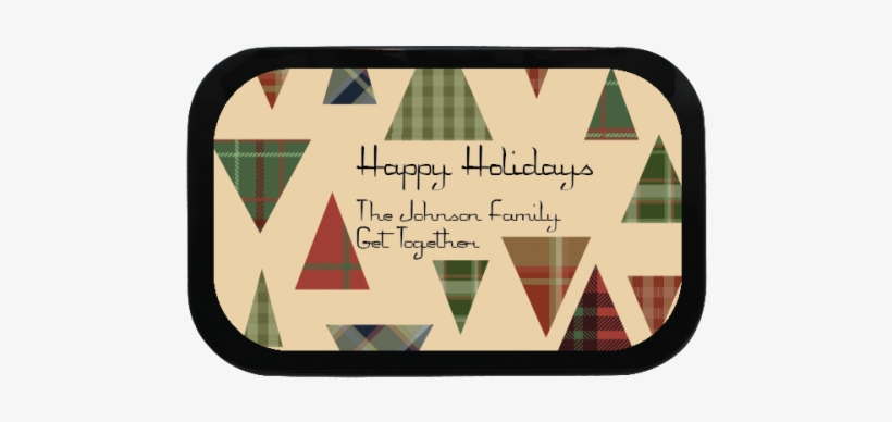 Vintage Christmas Personalized Mint Tins - Plaid, transparent png download