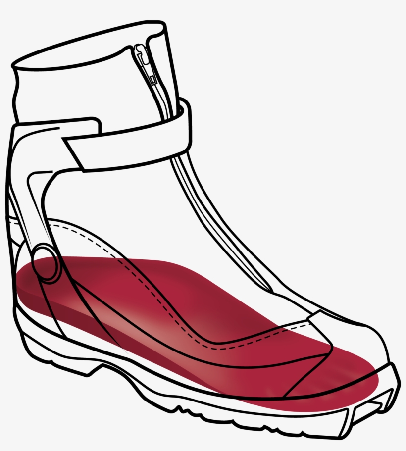 Cross Country Skating Boot Black Outline - Line Art, transparent png download