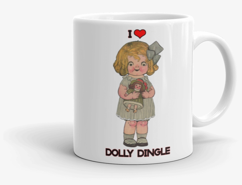 Dolly Dingle Vintage Christmas Paper Doll Coffee Mug - Coffee Cup, transparent png download