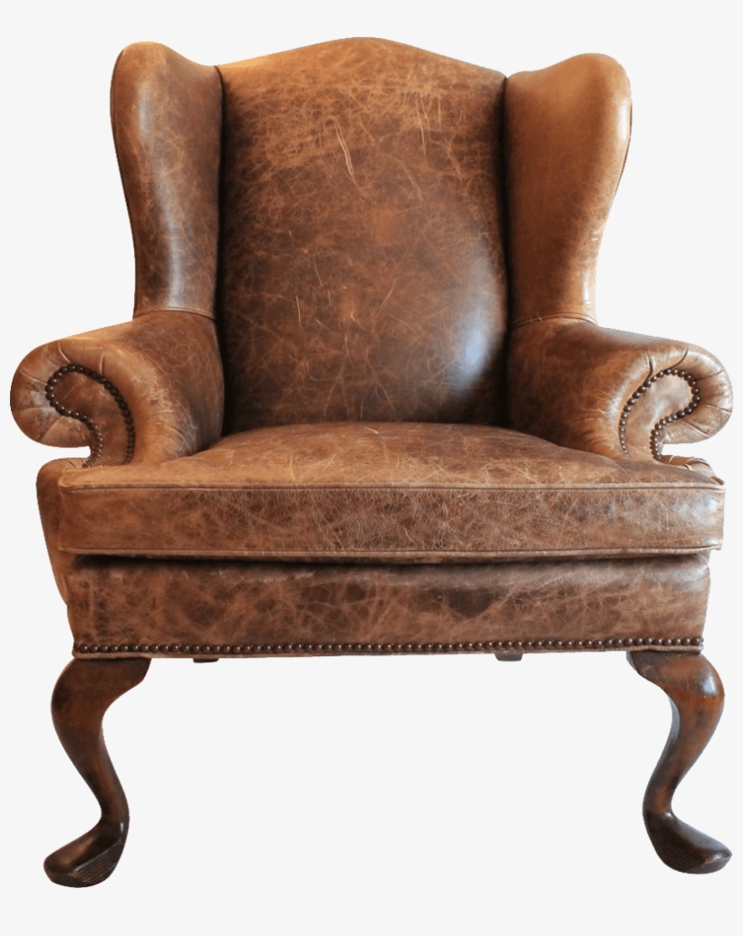Brown Leather Armchair Png, transparent png download