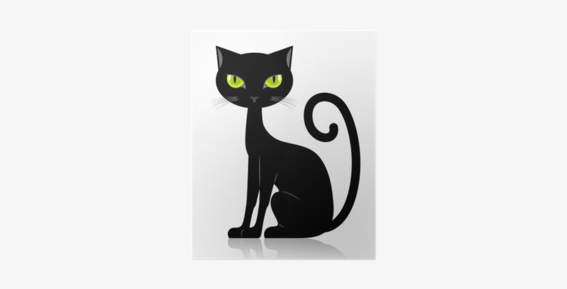 Black Cat Cartoon Vector, transparent png download