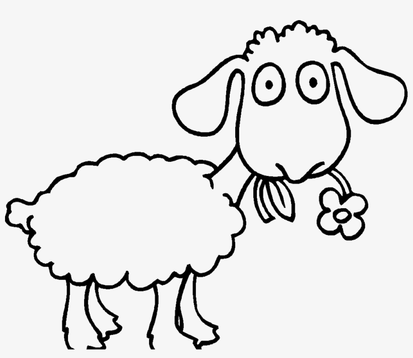 Sheep Head Drawing At Getdrawings - Sheep Eating For Coloring, transparent png download