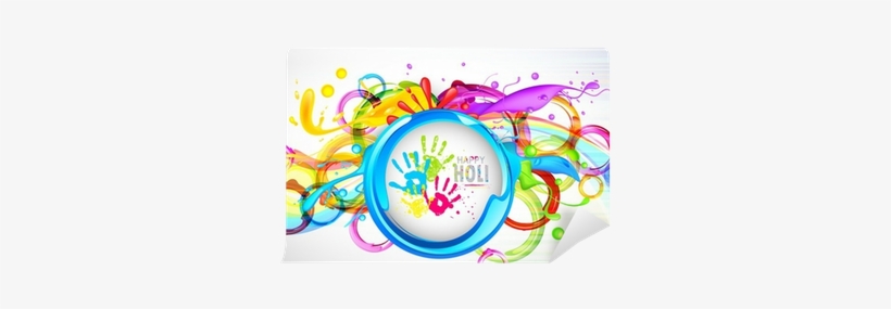 Colorful Splash In Holi Wallpaper Wall Mural • Pixers® - Happy Holi Designs Hd, transparent png download