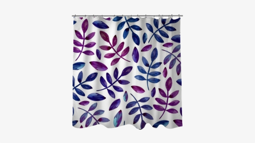 Watercolor Purple And Blue Leaves Pattern - Purple And Blue Leaves Watercolor, transparent png download