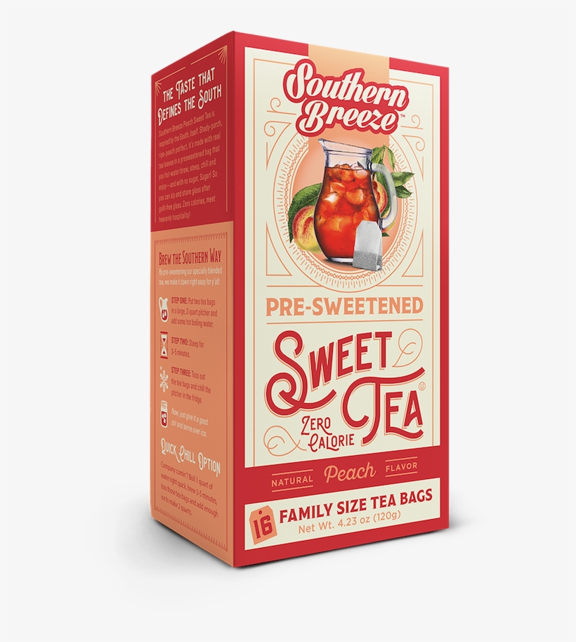 Peach Iced Sweet Tea - Southern Breeze Sweet Tea Half & Half, transparent png download