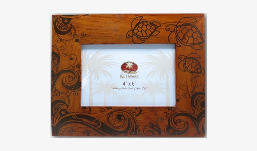 Honu Wood Frame 4" - Honu/turtle Swirl Screen Print Wooden Frame 4" X 6", transparent png download