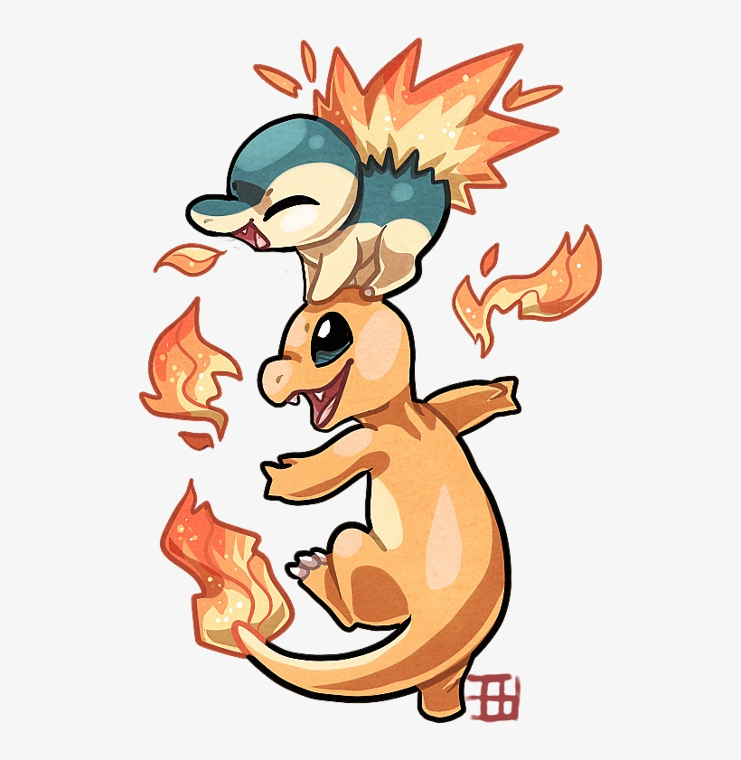 My Favourite Fire Starters Not Counting The Evolutions - Charmander Y Cyndaquil, transparent png download