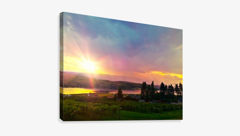 Valley Sunset Canvas Print - Red Sky At Morning, transparent png download