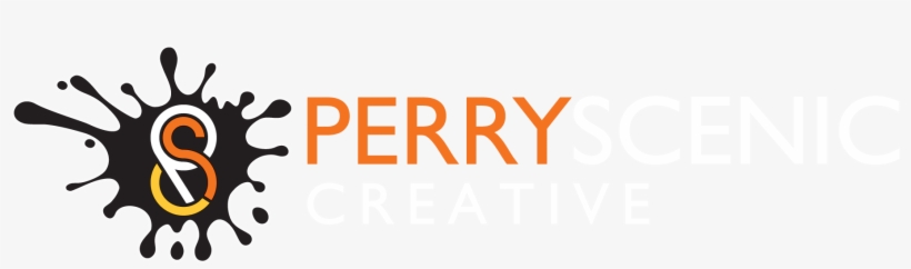 Perry Scenic Black Splat Logo White Writing - Perry Scenic Creative Ltd, transparent png download