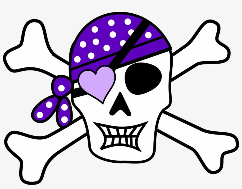 Skull And Crossbones Transparent Png Pictures - Girl Pirate Skull, transparent png download
