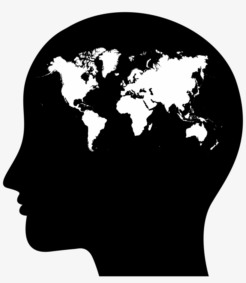 Big Image - Silhouette World Map Clipart, transparent png download