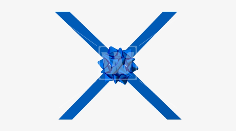 Blue Bow With Ribbon - Ribbon, transparent png download
