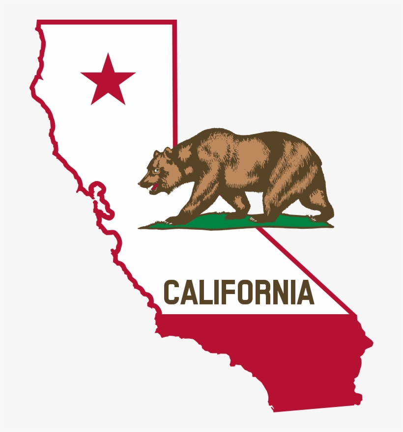 California, Bear, Flag, Map, Usa, Geography, America - California Outline With Flag, transparent png download