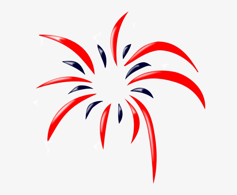 Picture Transparent Free Fireworks Clipart - Red White And Blue Fireworks July 4, transparent png download