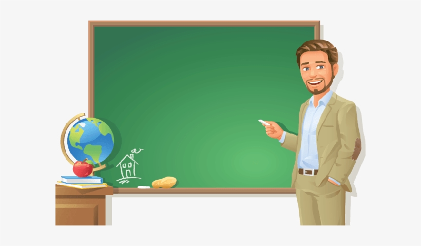 Teacher At Blackboard - Transparent Background Teacher Png, transparent png download