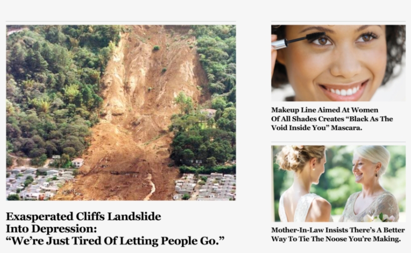 Comedy Writing Onion6 - Landslides By Jeffrey Zuehlke, transparent png download