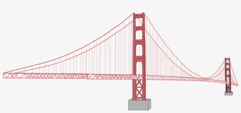 Graphic Royalty Free Library Bridge Clip Art Red Transprent - Golden Gate Bridge, transparent png download