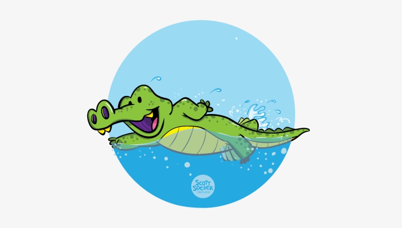 Level 5 Gator - Alligator Clip Art Swimming, transparent png download