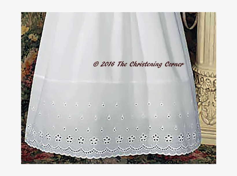 Cotton Eyelet Christening Dress With Lace Border - Tablecloth, transparent png download