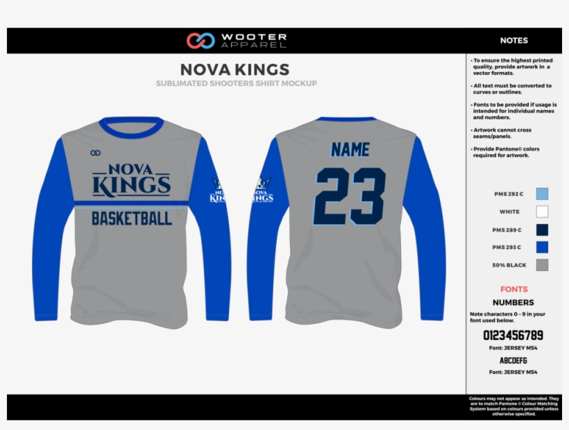 Nova Kings Blue Gray White Basketball Long Sleeve Shooting - Basketball, transparent png download