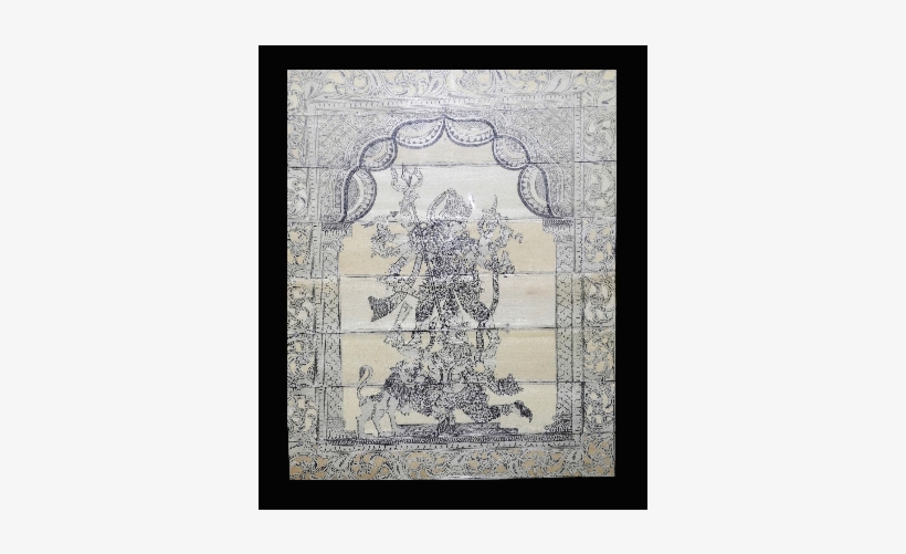 Nazaki Maa Durga Leaf Painting - Painting, transparent png download