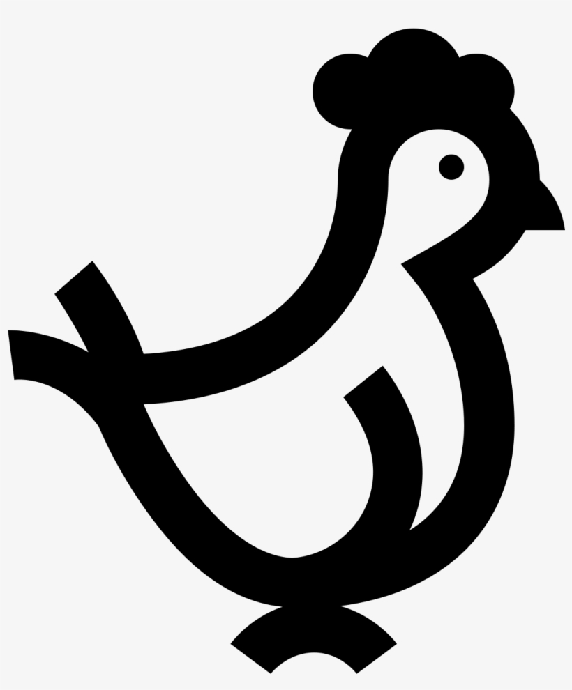 A Plump, Feathered Animal Sits On Tiny Feet - Chicken Icon, transparent png download