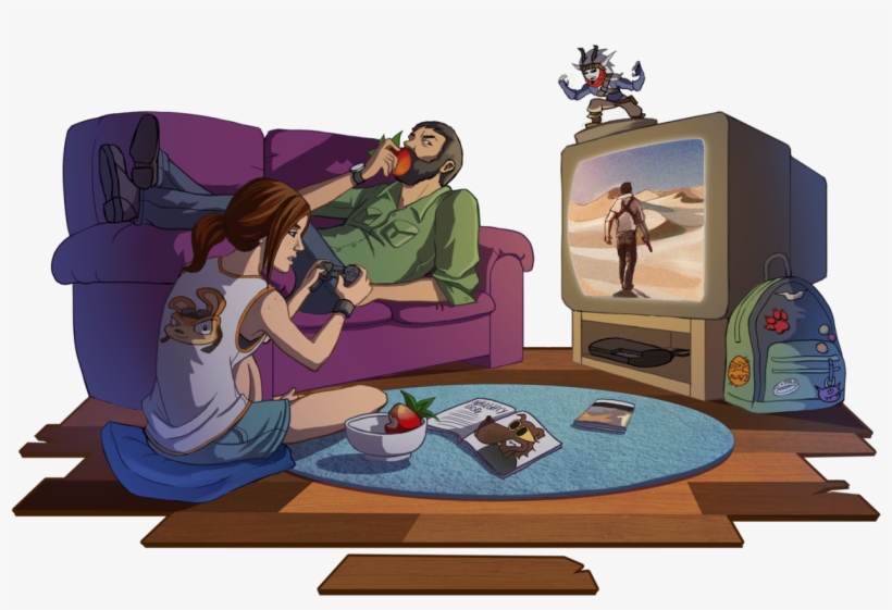 Naughty Dog 30th Anniversary Submission By Sketchy-nic - Joel And Ellie Love, transparent png download