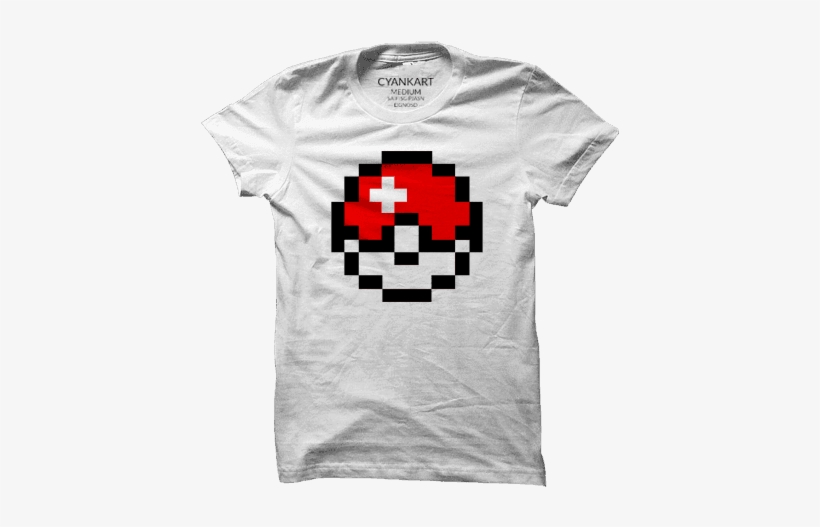 8 Bit Pokeball T-shirt - Souled Store T Shirt, transparent png download