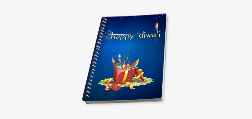 Happy Diwali Crackers Bucket Diwali Side Spiral Notebook - Diwali, transparent png download