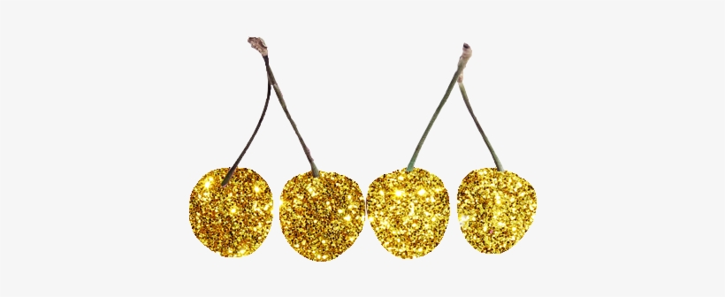 #cherry #transparent #gold #glitter - Gold Cherry Png, transparent png download