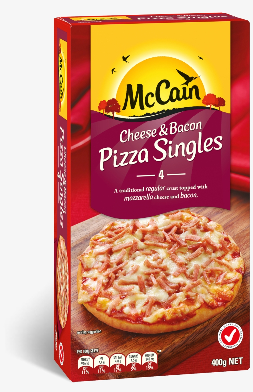 Cheese Amp Bacon Pizza Singles 400g - Mccain Home Chips Straight Cut 750g, transparent png download