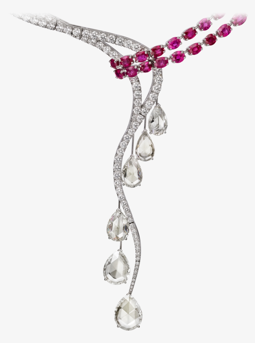 High Jewellery Necklacewhite Gold, Rubies, Diamonds - Colored Gold, transparent png download
