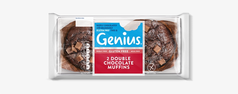 Double Chocolate Muffins 2 Pack - Genius Gluten Free Chocolate Muffins, transparent png download