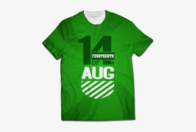 14 August All Over Printed T-shirt - 14 August Png Text, transparent png download