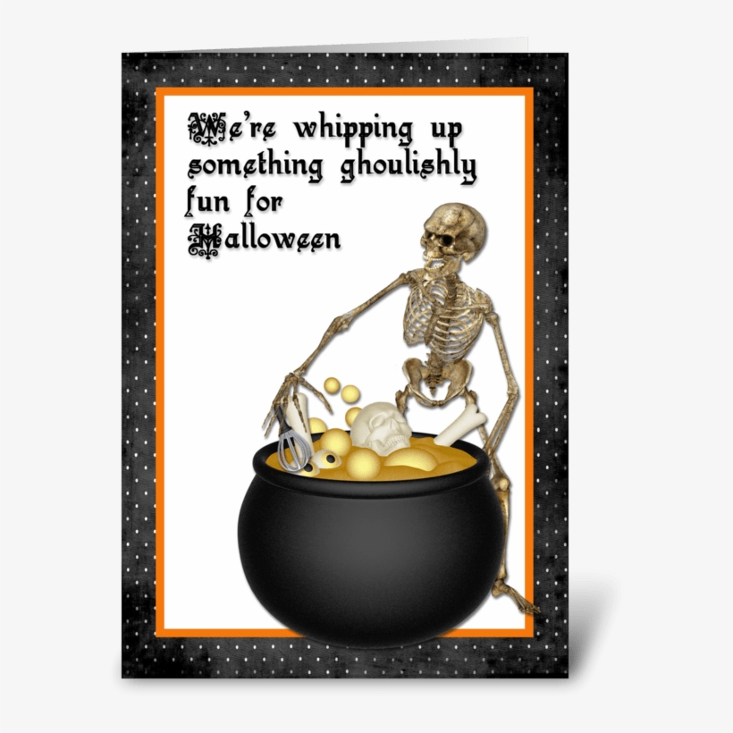 Halloween Skeleton Invitation Greeting Card - Halloween Invitation Skeleton, transparent png download