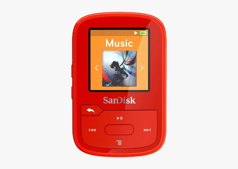 Clipsportplus Red Front Copy - Sandisk Sansa Clip Sport Plus, transparent png download
