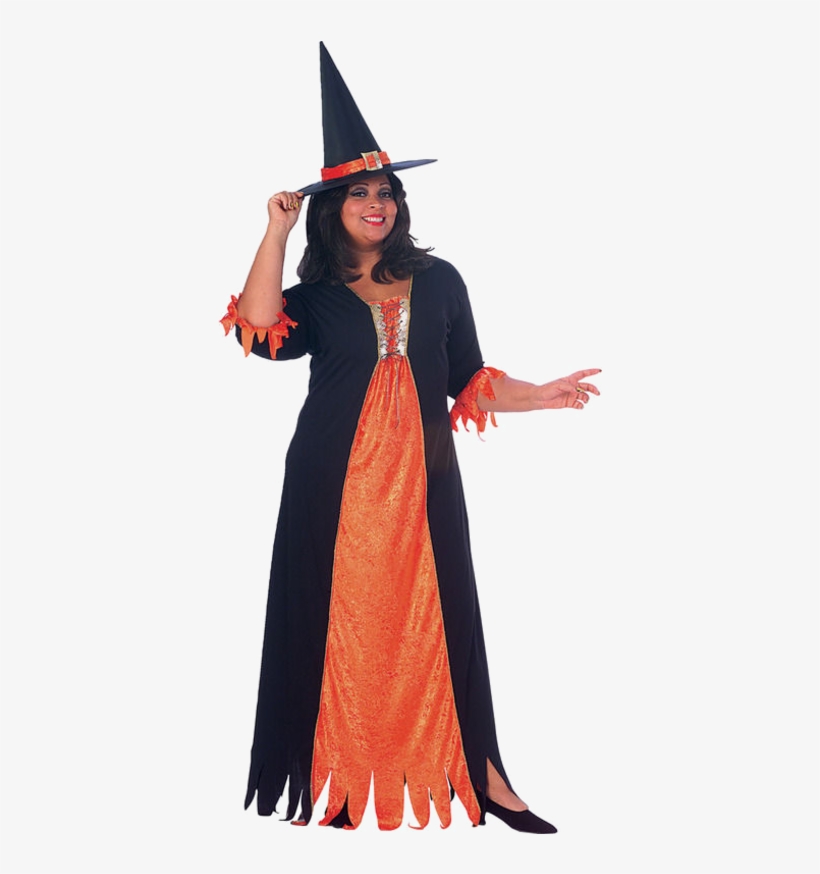 Halloween Witch Costume - Gothic Witch Plus Size Halloween Costume, transparent png download