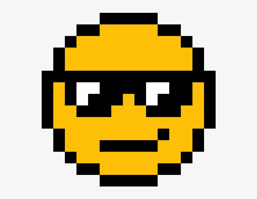 Sunglasses Emoji - Smiley Emoji Pixel Art, transparent png download