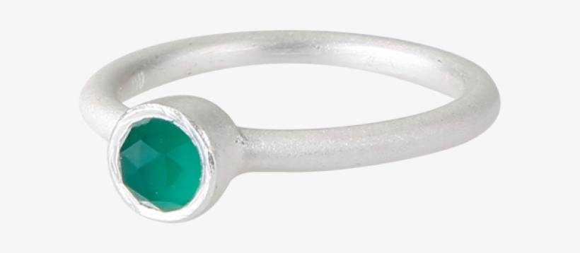 Simple White Sterling Silver Ring With Green Onyx - Ring, transparent png download
