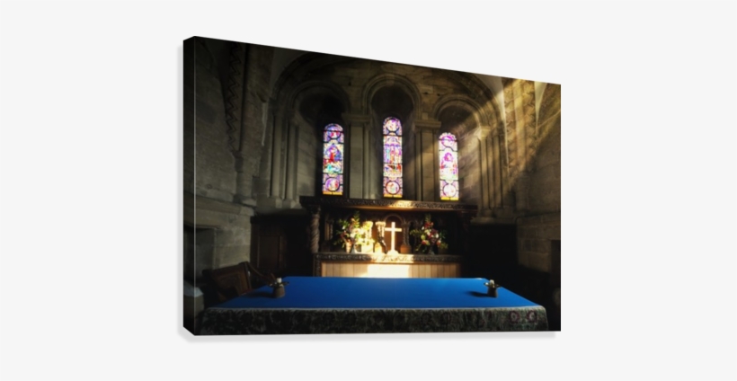 Cross Illuminated At The Altar Of A Church Canvas Print - Church Altar Stone, transparent png download