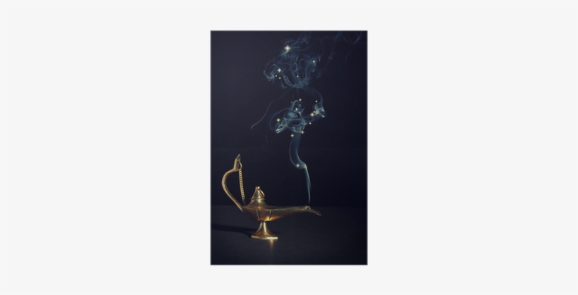 Aladdin Magic Lamp On Black With Smoke Poster • Pixers® - Aladdin, transparent png download