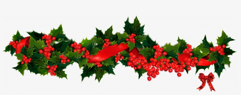Christmas ~ Phenomenal Christmas Wreath Clip Art Images - Christmas Holly Garland Clipart, transparent png download