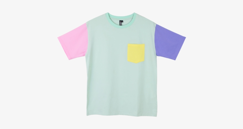 Pastel Color Block Shirt - Pastel Color Block Tee, transparent png download
