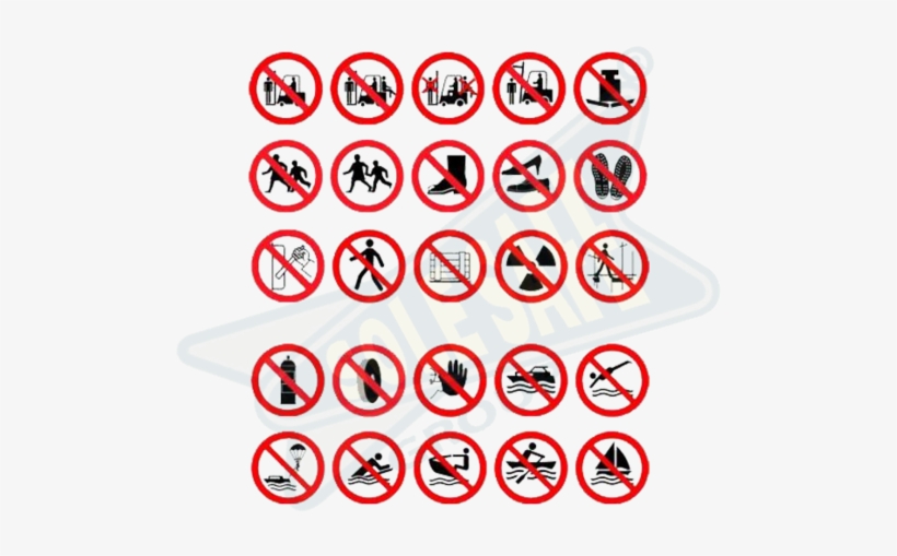 Red And White Prohibition Signs - Water Safety Signs, transparent png download