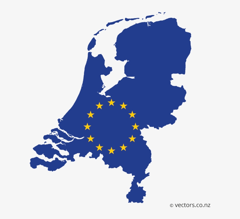 Eu Flag Vector Map Of The Netherlands - Map Tulips In Holland, transparent png download