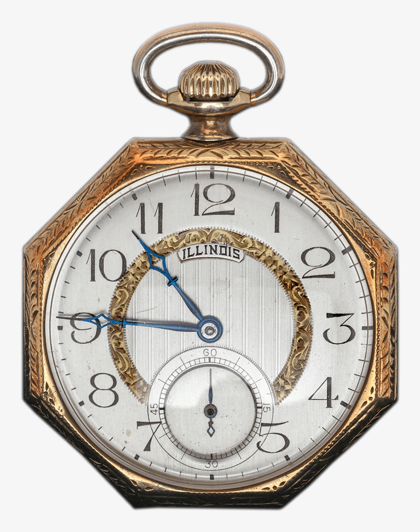 1917 Illinois 14k Gold Pocket Watch - Pocket Watch, transparent png download