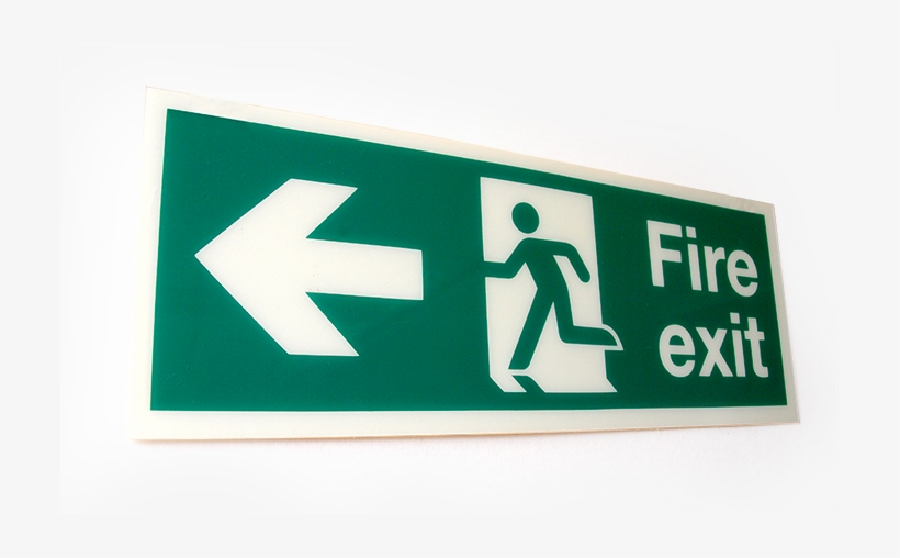 Prohibition Signs - Fire Exit Signage Left Arrow, transparent png download