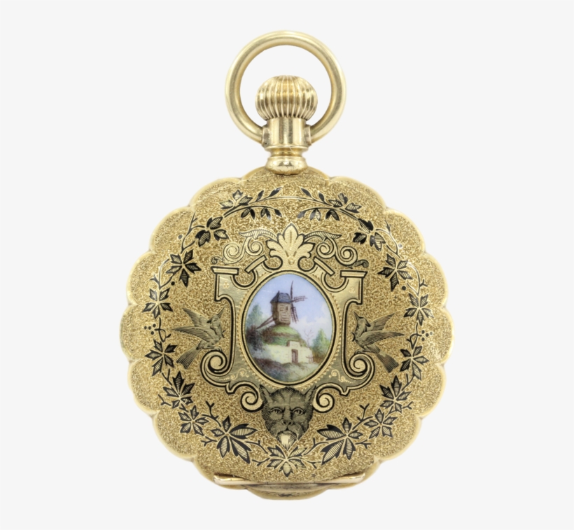 18k Gold Enamel 1883 Pocket Watch By Western Watch - Watch, transparent png download